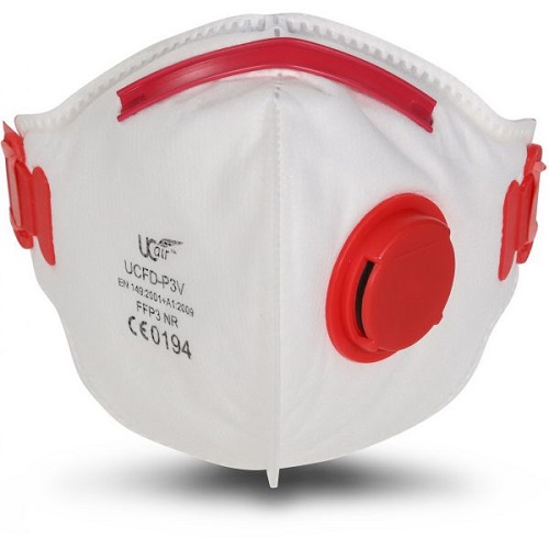 UCFD-P3V FFP3 FOLD FLAT MASK WITH VALVE (BOX OF 10)