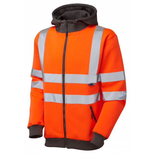 SAUNTON HI VIS HOODED ZIP SWEATSHIRT