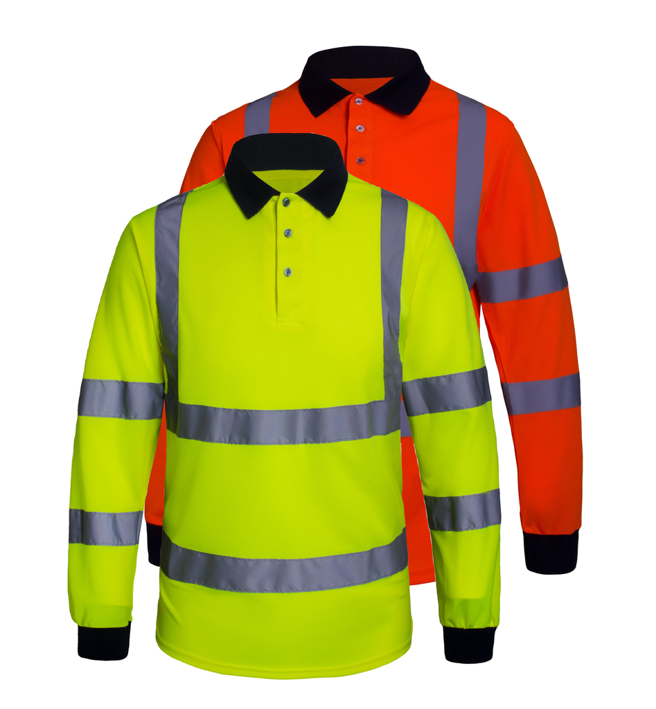 AQUA CLASSIC LONG SLEEVE HI-VIS  POLOSHIRT