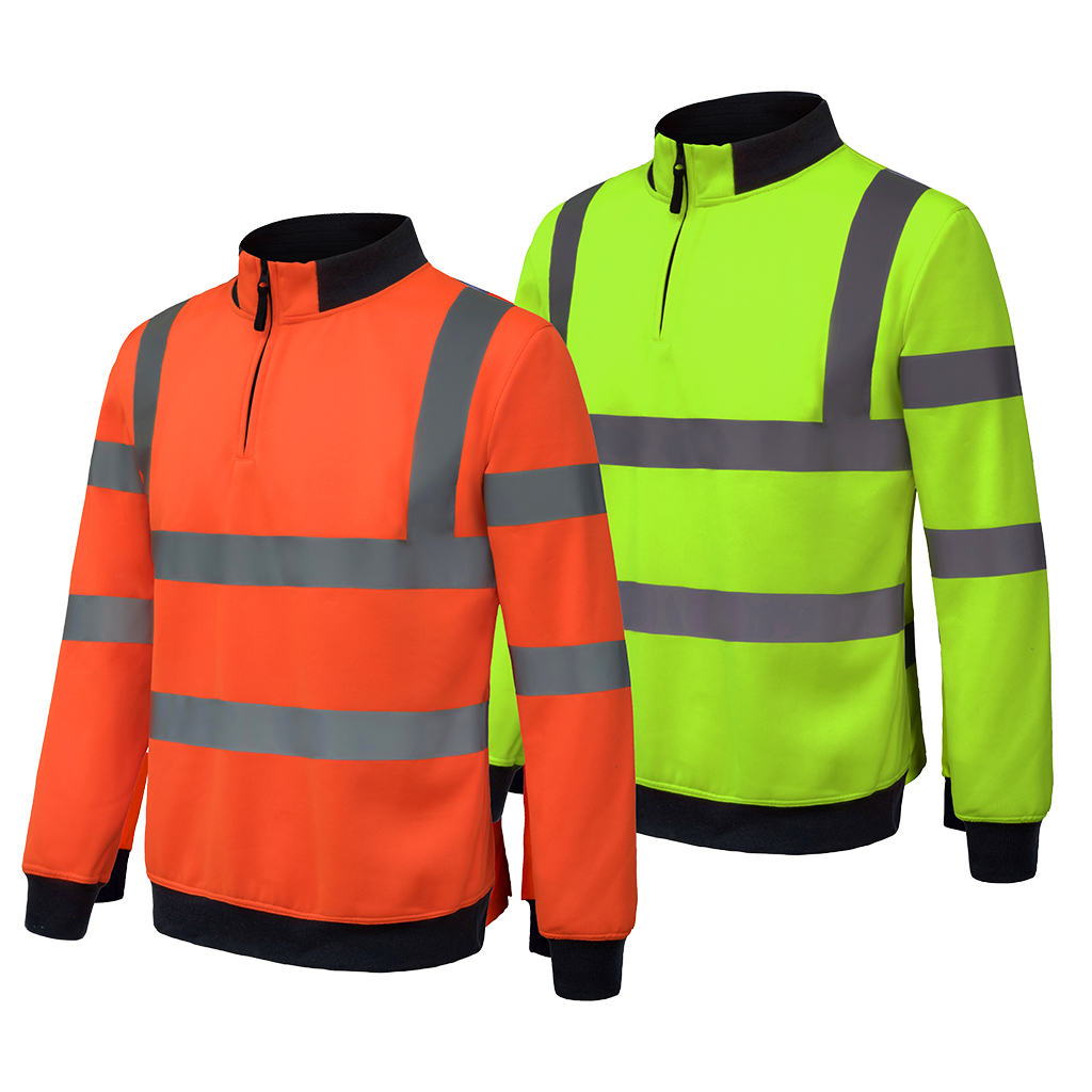 AQUA HI-VIS QUARTER ZIP SWEAT SHIRT EN ISO 20471