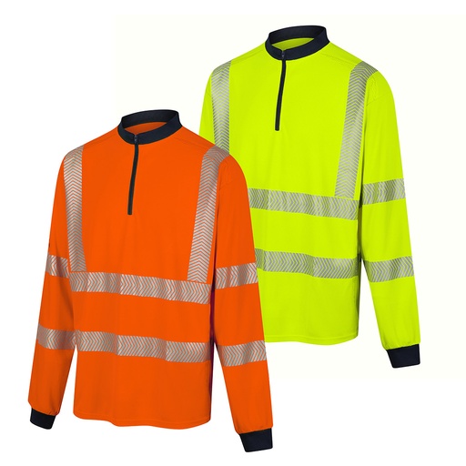 [PS131] FGX L/S Hi-Vis EN20471 RECYCLED VENTED POLOSHIRT